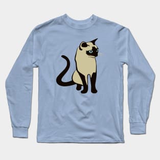 Traditional Thai Cat Minimalist Vector Design Long Sleeve T-Shirt